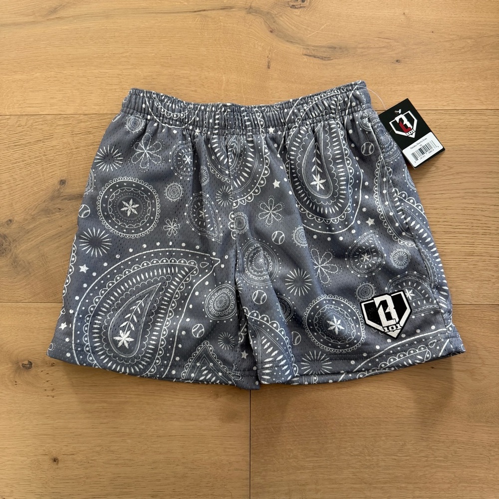 Baseball Lifestyle 101 Paisley Shorts Grey Youth Medium
